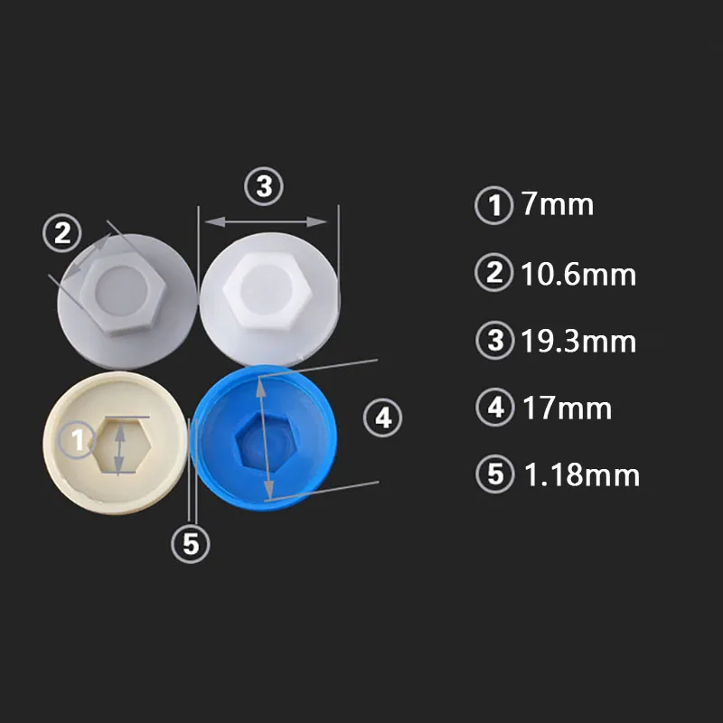

Plastic Hexagon Head Cover Parts Hexagonal Dustproof Waterproof Rustproof Cap