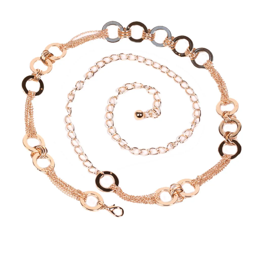 Женский ремень с металлической цепочкой SAGACE золотистый уникальным дизайном