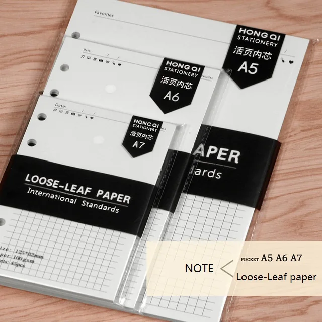 A5/A6/A7 Spiral Notebook Agenda Monthly Weekly Planner 45 Sheets Six Hole Standard Loose-Leaf Paper Office School Stationery note
