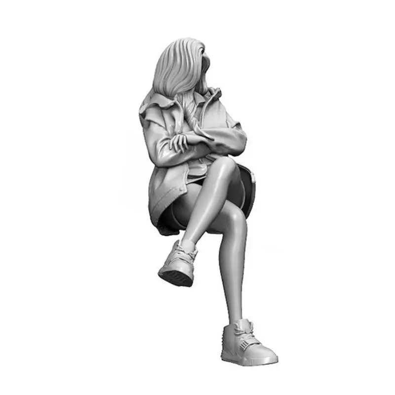 

YUFAN 1/35 Epoxy Resin Kits Morden Windbreaker Girl Series Resin Soldier (75mm) Handwork Gift For Kids Resin Figures Model Toys