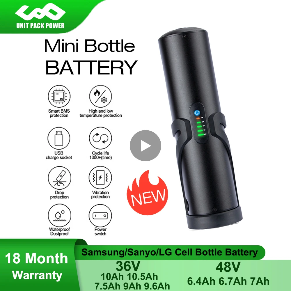 TZIPower Batería para Bici batería de Iones de Litio 36 V Samsung 7 Ah