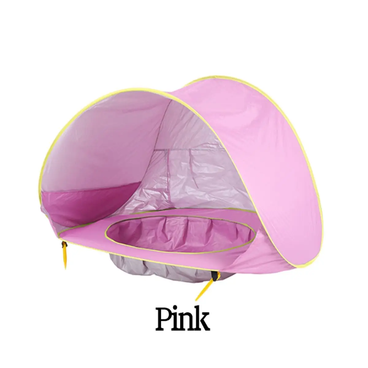Портативный детский пляжный тент с защитой от ультрафиолета, водонепроницаемый тент, тент для бассейна, открытый пляж, автоматическое солнцезащитное укрытие для младенцев и детей - Цвет: Pink