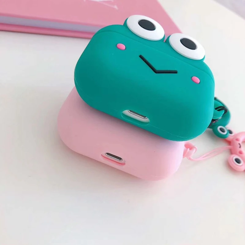 Чехол с милой лягушкой и bluetooth-гарнитурой для Airpods pro, силиконовый мягкий защитный чехол для Apple Airpods pro, Модный чехол