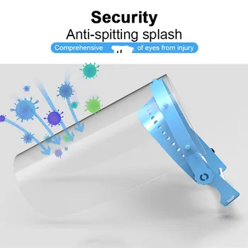 

1 Set Safety Visor Face Shield Anti Droplet Dust-proof Full Face Cover Mask Transparent Anti-foam Oil Screen