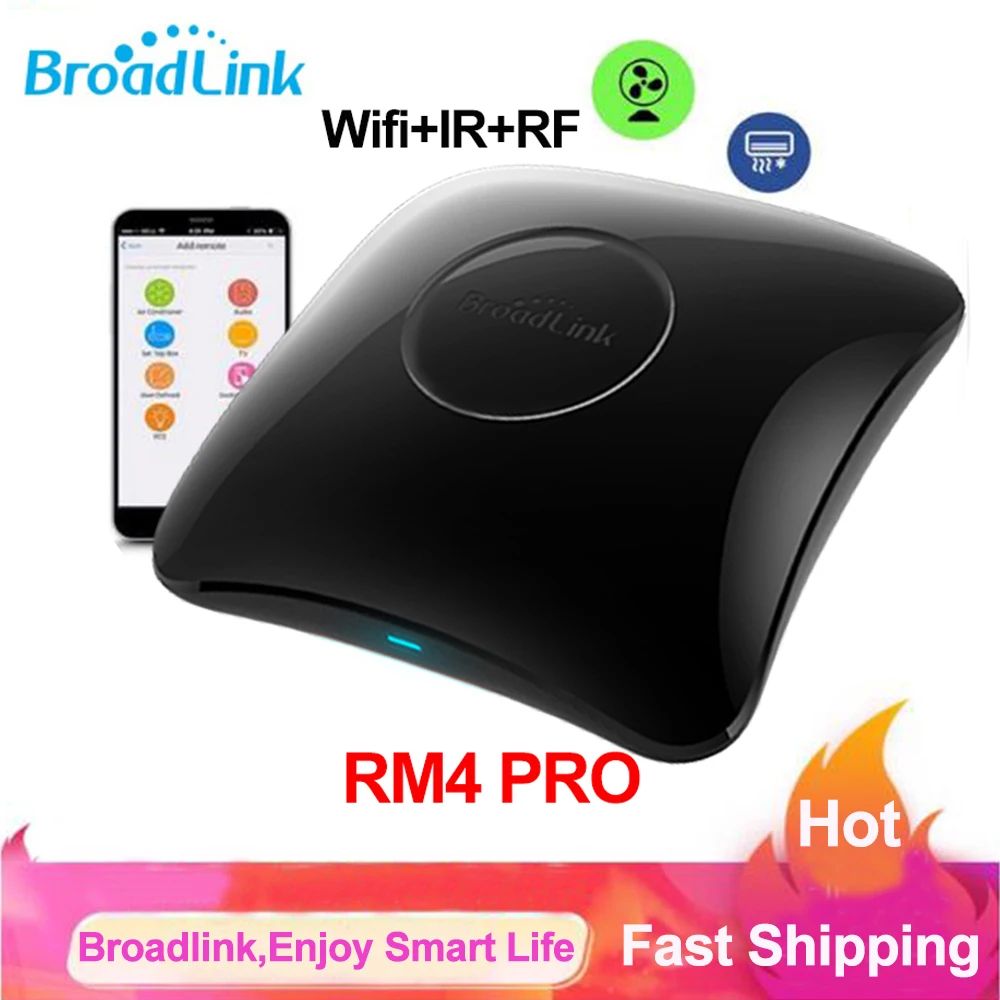 Broadlink rm4 pro wifi ir rf inteligente remoto universal casa inteligente controle remoto tv ar condicionado via broadlink app alexa google