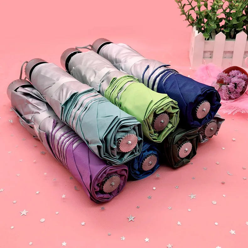 

All-Weather Umbrella Three Fold Collapsable Pole Parasol Factory Sun-resistant Short Handle Three Fold Parasol Advertising Umbre