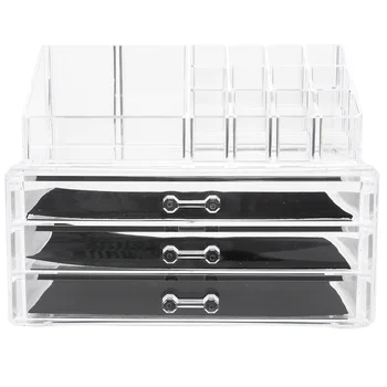 

Transparent Box Multilayer Desktop Storage Case Drawer Type Container White