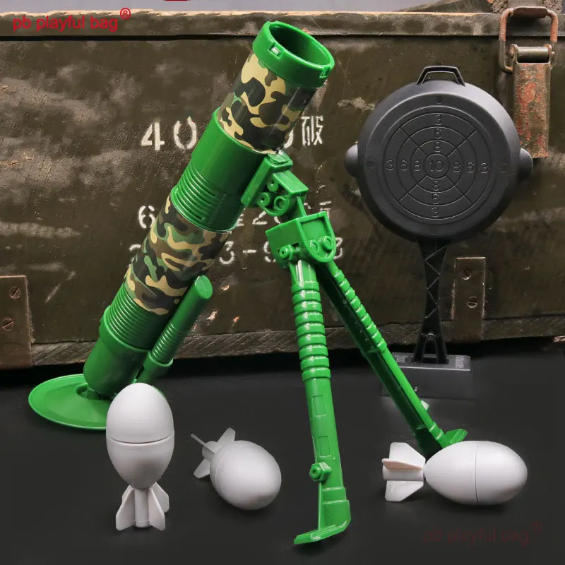 PB Playful Bag Outdoor CS equipment children's sports toys Mini mortar military model can launch bazooka interactive gifts ZG34 2