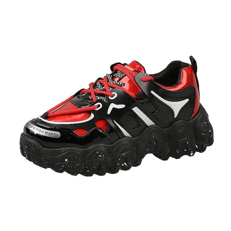

Chunky Dad Shoes 2020 New Women Sneakers Fashion Platform Sneakers Woman Black Trainers Thick Bottom Vulcanize Shoes Size 41 42