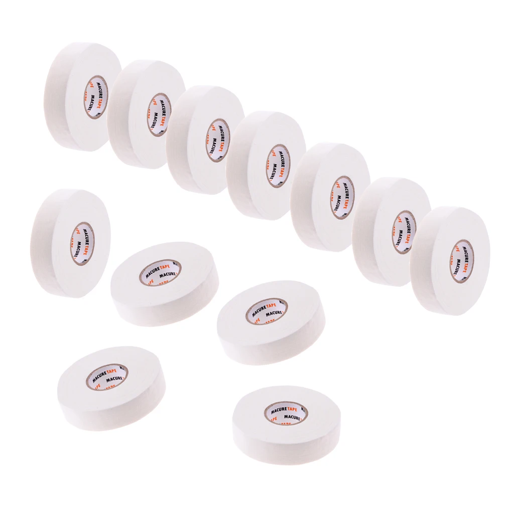 12 Roll Hockey Tape -White Color Cloth Hockey Stick Adhesive Tape 1'' X25 yds