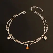 Роскошный двойной слой кристаллов аксессуары ножной браслет славный дешевый бутик поставка товаров K150