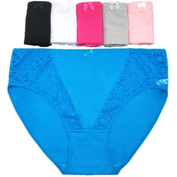 

1-10pcs /lot Wholesale Women's Clothing Solid Color Europe America Women Plus Size 2XL 3XL 4XL Cotton Briefs Panties 89388