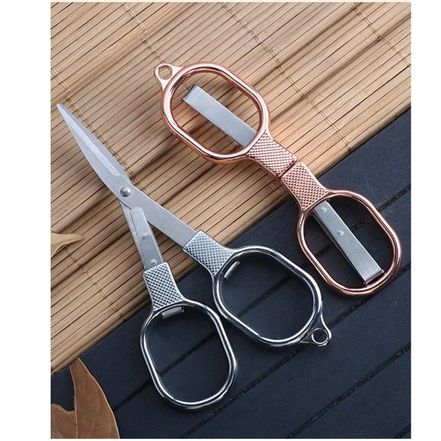 12Pcs Folding Scissors Small Foldable Scissors Mini Travel Stainless Steel  Scissors Bulk Glasses Shaped Anti Rust Sewing Cutter - AliExpress