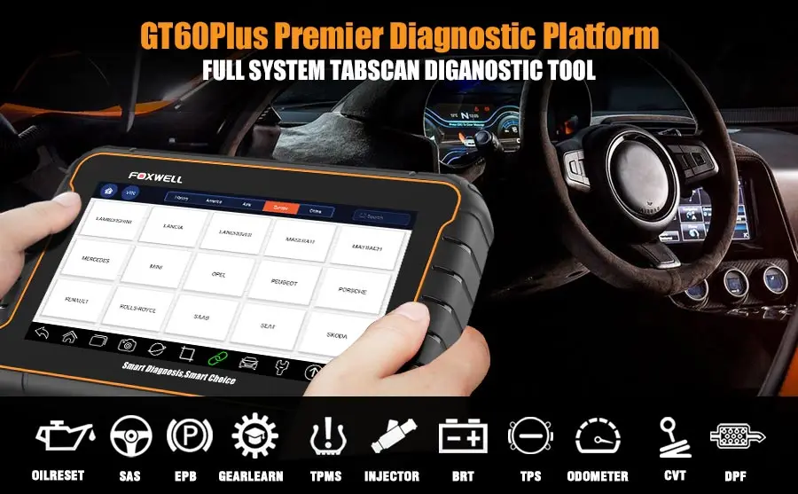 FOXWELL GT60 Plus с OBD адаптером комплект диагностическая платформа андроид планшет полная система сканер