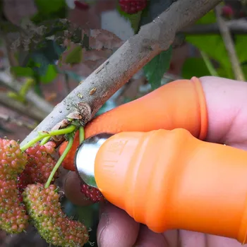 

Silicone Thumb Knife Finger Protector Vegetable Harvesting Knife Plant Blade Scissors Cutting Rings Garden Gloves
