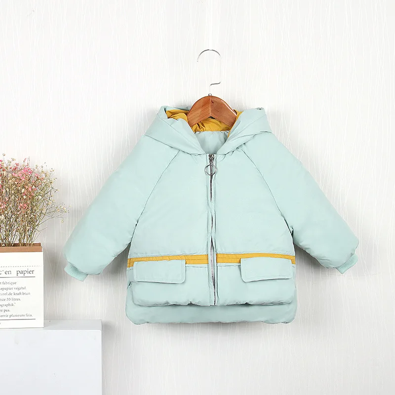 Sky Blue Зимняя детская одежда для мальчиков и девочек одежда из хлопка для детей; детская пуховая куртка теплая куртка подходит для одежда для холодной зимы - Цвет: Sky Blue