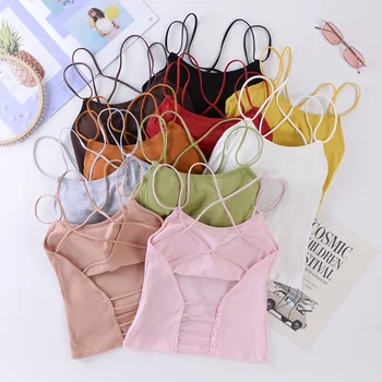 

Women Tank Crop Tops Female Basic Crop Top Seamless Lingerie Girls Cropped Tees Camis Summer Camisole Femme