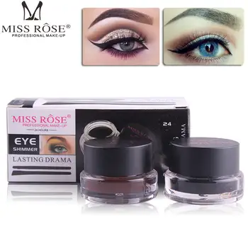 

Miss Rose Black Brown Gel Eyeliner Brush Set Waterproof Eyes Makeup Long Lasting