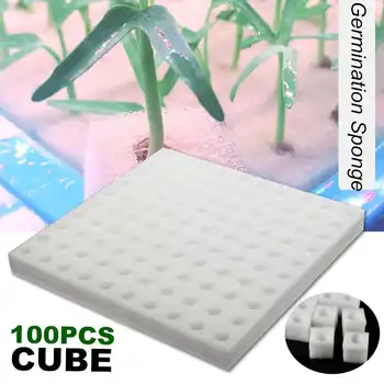

New 100 Slots Square Germination Sponges Soilless Hydroponics Plant Seedling Pot Container Garden Nursery Pot Planters Colonizat