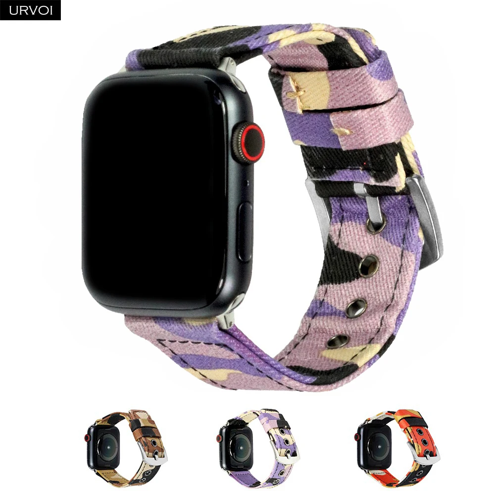 Ремешок Камуфляжный URVOI для Apple Watch 4 5 3 2 1 браслет iwatch 40 44 мм с камуфляжным рисунком