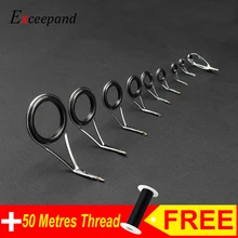 Exeepand 9 قطعة الغزل الصيد رود دليل إطار من الاستانلس ستيل تدور القطب العين خط حلقة ل صنارة الصيد بناء وإصلاح(China)