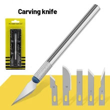 Kit de couteaux d'art à manche en métal antidérapant, coupe papier, stylo artisanal, outils de gravure, fournitures de bricolage, couteau utilitaire de papeterie