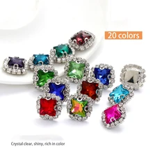 

10Pcs Sew Crystal Buttons Rhinestone for Clothes Dress Colored Needlework Crystal Decorative Strass With Holes Diy Crafts