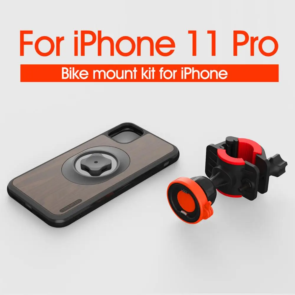Держатель на руль для велосипеда, велосипеда, мотоцикла, держатель для сотового телефона, сумка, противоударный чехол, защитная подставка для iPhone 11 Pro Max - Цвет: Wood Kit For i11 Pro