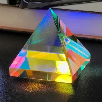 

Pyramid Crystal Prism Optical Lens Dispersion Prism Multicolor Desk Ornament Education Teaching Light Spectrum Prisma