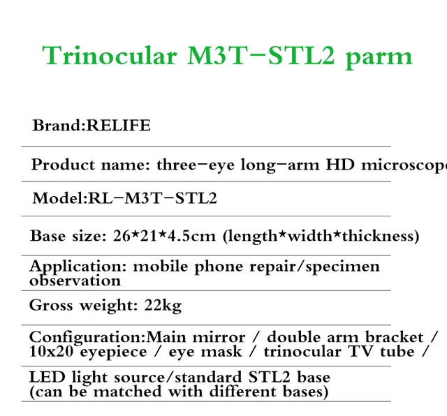 Relife RL-M3 Binoculaire HD Microscope Stéréo 0.7-4.5x Zoom Continu Pour le  Périphérique de Réparation Électronique PCB du Téléphone