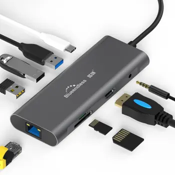 

Type-C Docking Station Nine In One With Hdmi Network Card Multi-In-One Converter Usb Hub Expansion Dock
