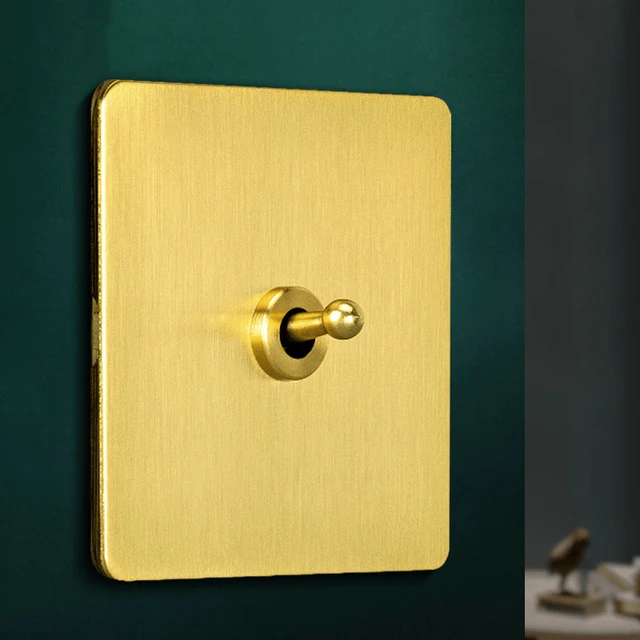 Avoir Golden Brushed Carved Toggle Switch Wall Light Switch EU French Electrical Outlets Sockets Intermediat Switches Avoir Golden Brushed Carved Toggle Switch Wall Light Switch EU French Electrical Outlets Sockets Intermediat Switches CAT6 USB