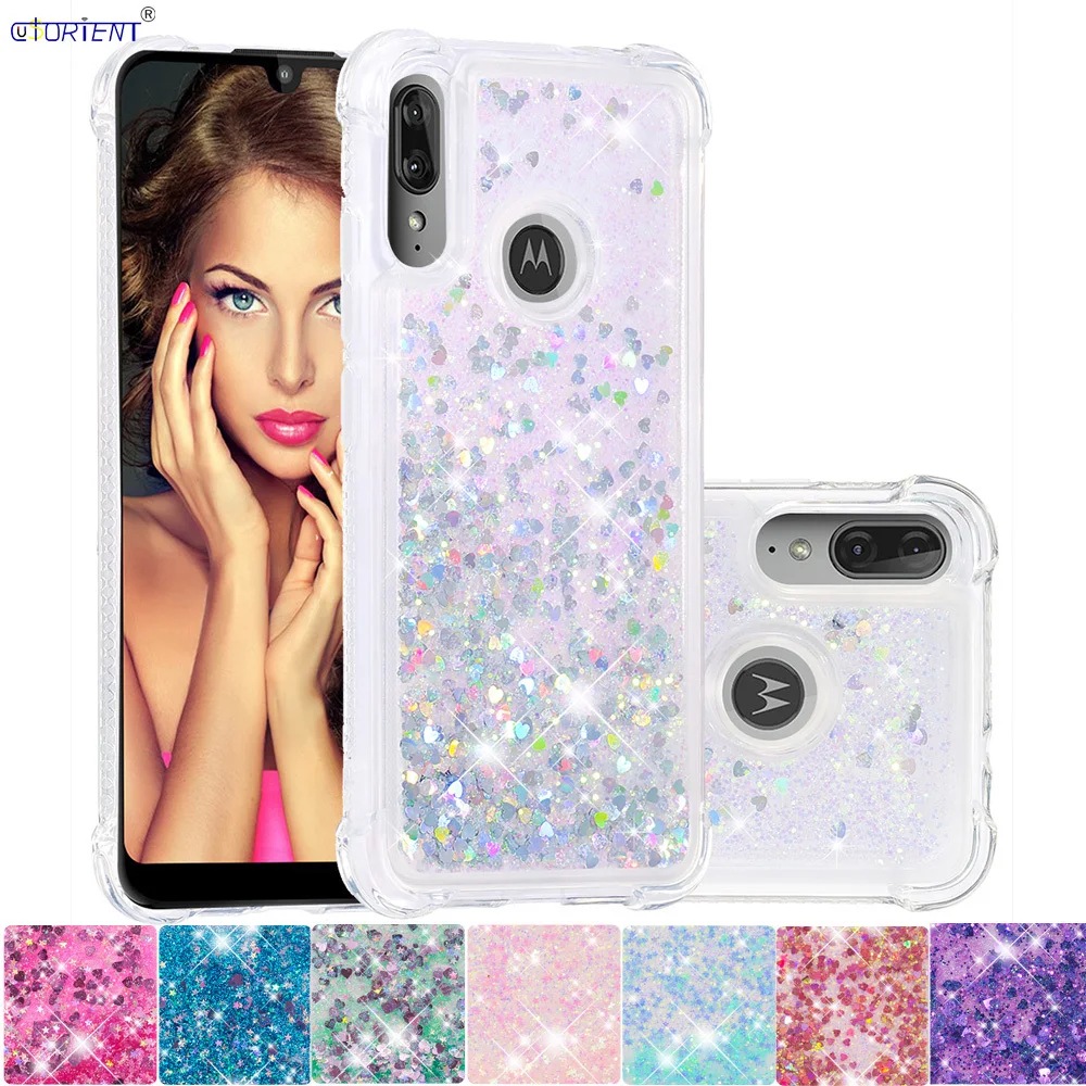 Блестящий динамический чехол с жидкостью для Motorola Moto E6 Plus милый силиконовый XT2005