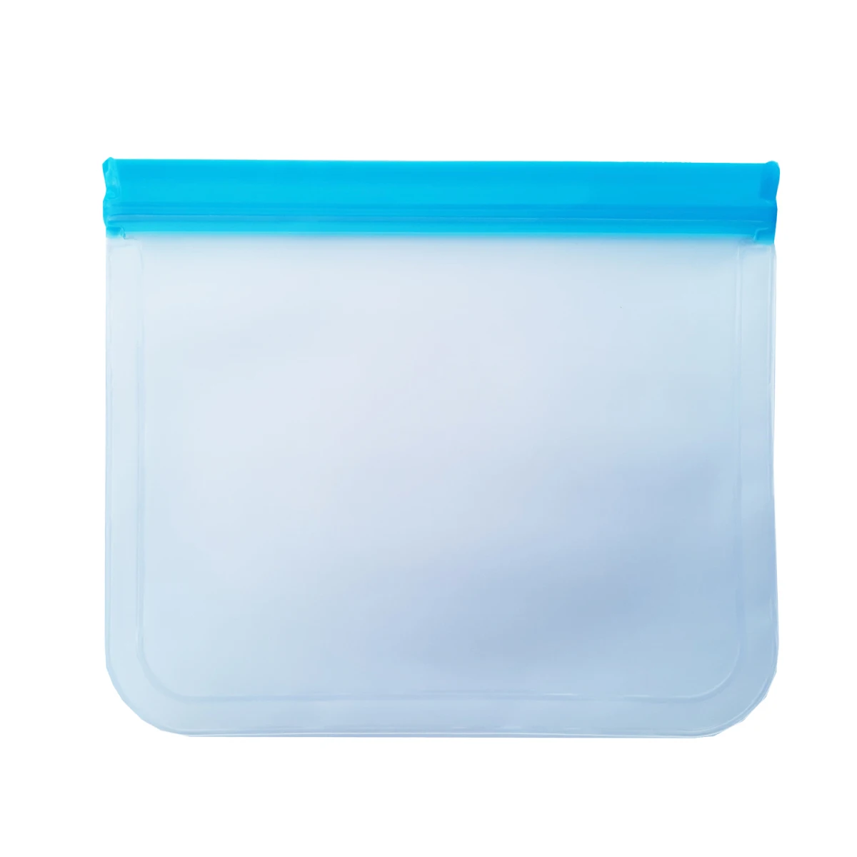 Многоразовые модели, силиконовая сумка для хранения еды, Морозильная сумка с протечкой, сумка для завтрака с фруктами, полупрозрачная матовая PEVA Сумка для хранения еды, 8 цветов - Цвет: 21.5x18cm blue