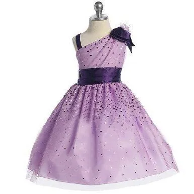 

2015 Tutu Flower Girl Dresses Lavender A-Line Scoop robe de mariage first communion robe enfant avec traine FL_038