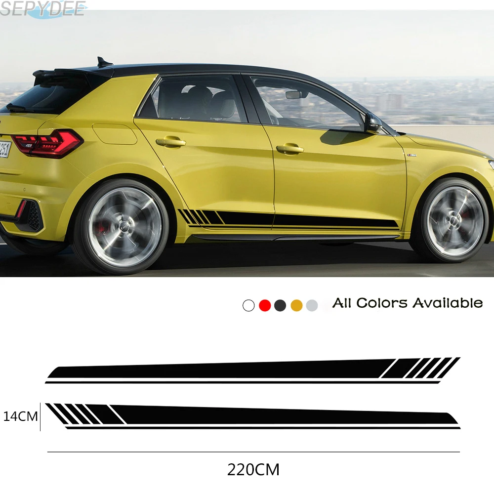 Наклейки на боковые двери автомобиля юбки наклейки для Audi BMW Ford Volkswagen Toyota Renault Peugeot