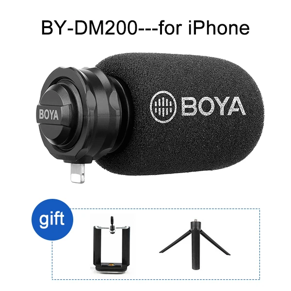 BOYA BY DM100 DM200 A7H Digital Condenser Mic Microphone for iPhone  Samsung Type C Android Phones iPad iPod 3.5mm headset with mic Microphones