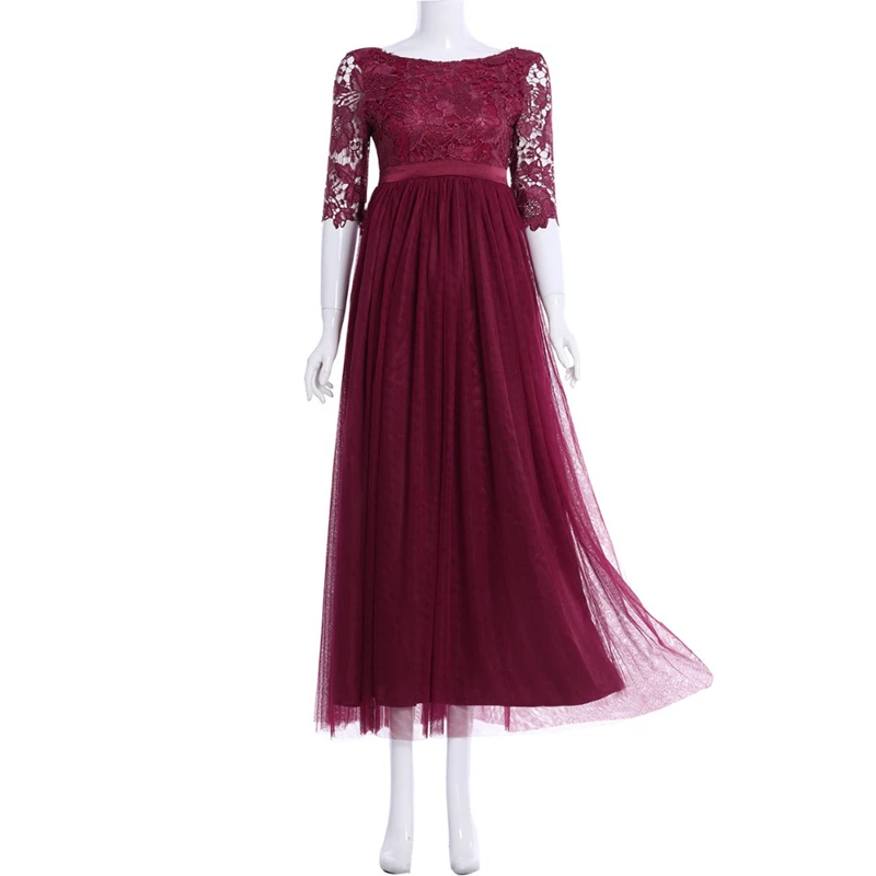 

Wedding Bridesmaid Party Dress Elegant High Waist Dress Plus Size Dress for Bride Bridesmaid Girls Women Lace Tulle Long Dress