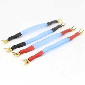 

Audiophile Silver plated Teflon DIY Speaker Terminal Jumper Cables 4pcs / lot 15cm