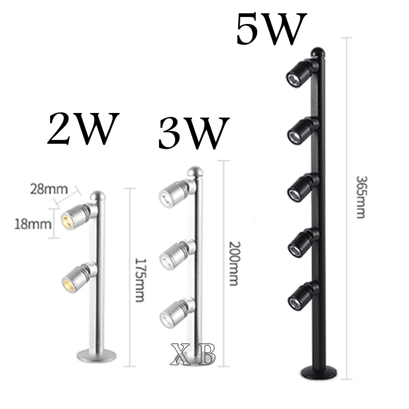 Led Showcase Light 2W 3W 5W Adjustable spotlights Exhibition Led Mini Jewelry Display Light For Diamond Store 175/200/365MM 3
