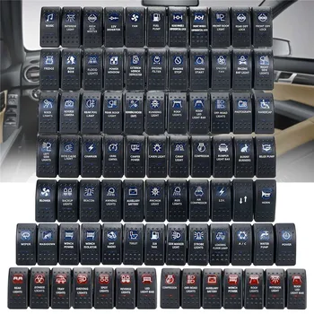 

Hot 12V 24V Car Boat Caravan Rocker Switches Waterproof Rocker Switch Dual LED Blue Light Boot Marine auto Tuimelschakelaar 4x4