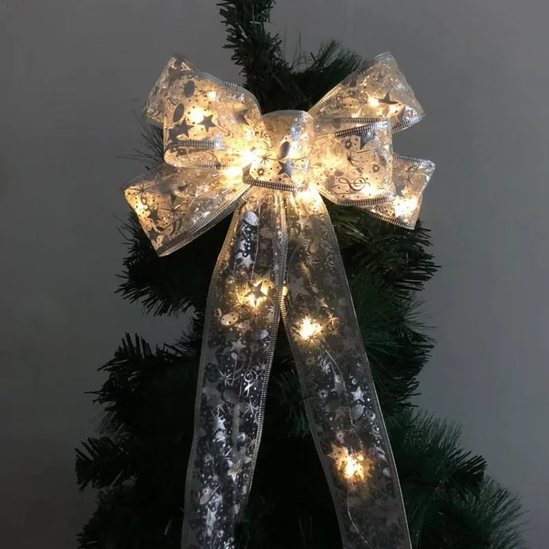

Bow Knot Shaped Led String of Lights with Lace Ribbon for Christmas Tree Party Pastry Box Fairy Garland String of Decor Lights