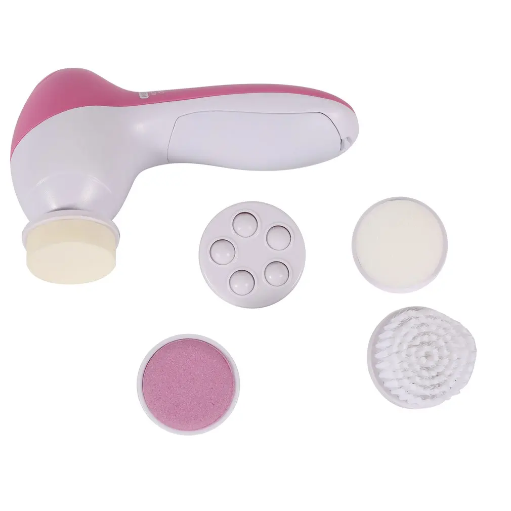 pink 4in1 Электрическая Очищающая щетка для лица 5 в 1, щетка для мытья лица, щетка для мытья лица, щетка для чистки пор - Цвет: pink 4in1