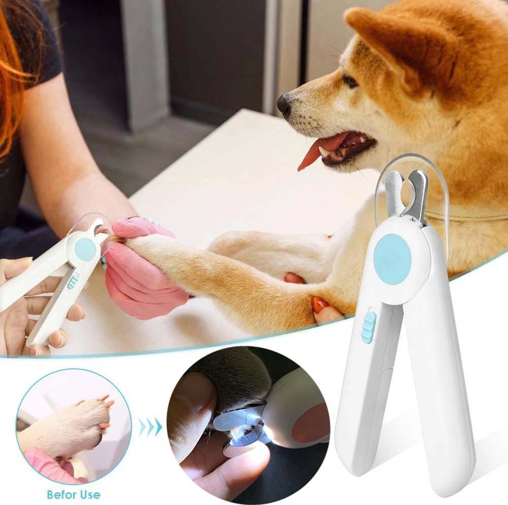 Readaeer Cortaúñas LED para Mascotas Azul Cuidado de Las uñas del Perros y Gatos 