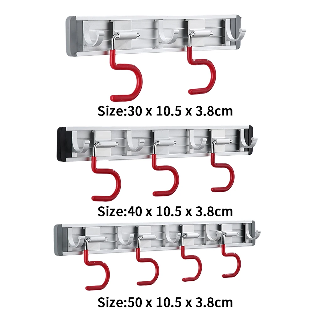 Держатель швабры для ванной комнаты с крюком, вешалка для гаража, стеллаж для хранения, настенный, для сада, санузел, для офиса, дома, метла, органайзер, многофункциональный