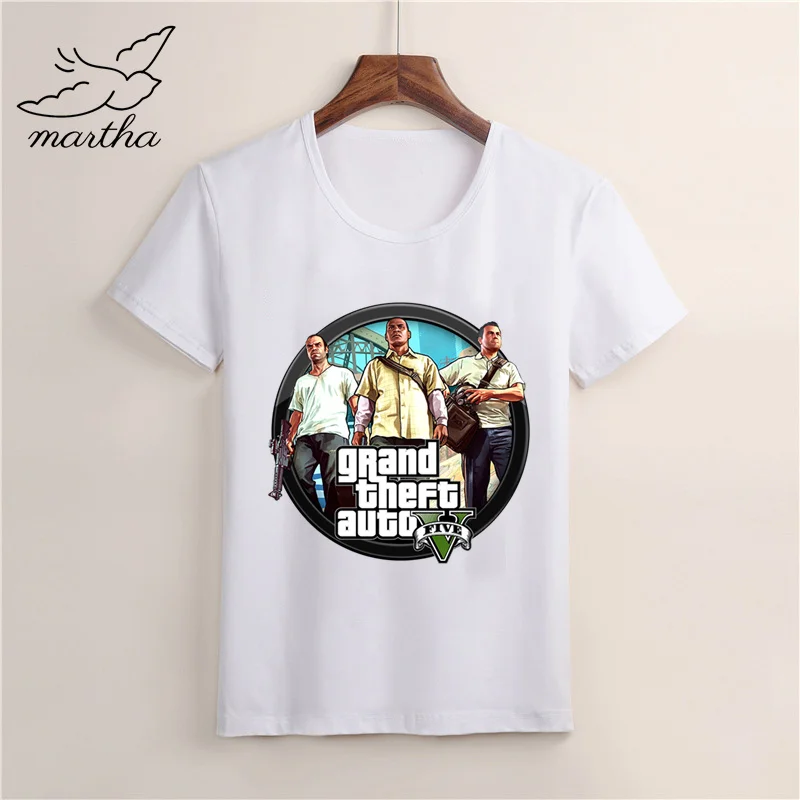 Футболка для мальчиков с принтом «grand theft auto GTA»; забавная футболка с героями мультфильмов для детей; летняя детская одежда; футболка; белые топы с героями мультфильмов - Цвет: WhiteE