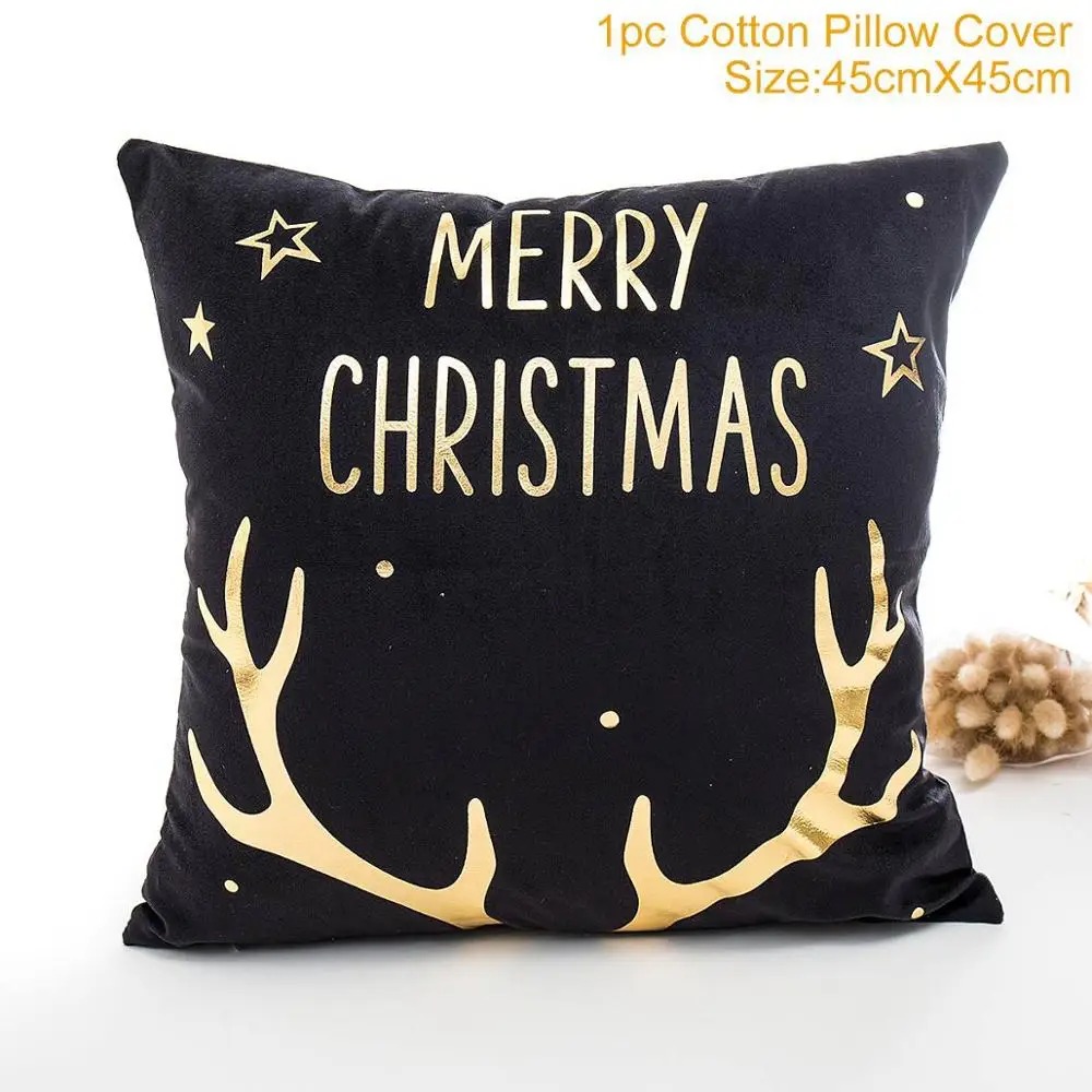 45x45cm Cotton Linen Happy New Year Cover Cushion Pillow Case Merry Christmas Decor for Home Decor Navidad Xmas Gift - Цвет: 20