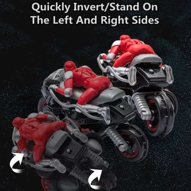 Large Size High Simulation Motorcycle 2.4G Remote Control Motorcycle Stunt Driving 3D Flips Rotation RC Stunt Motorbike Boy Gift 2