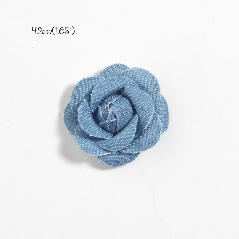 6pcs Denim Fabric Flower Boutique 