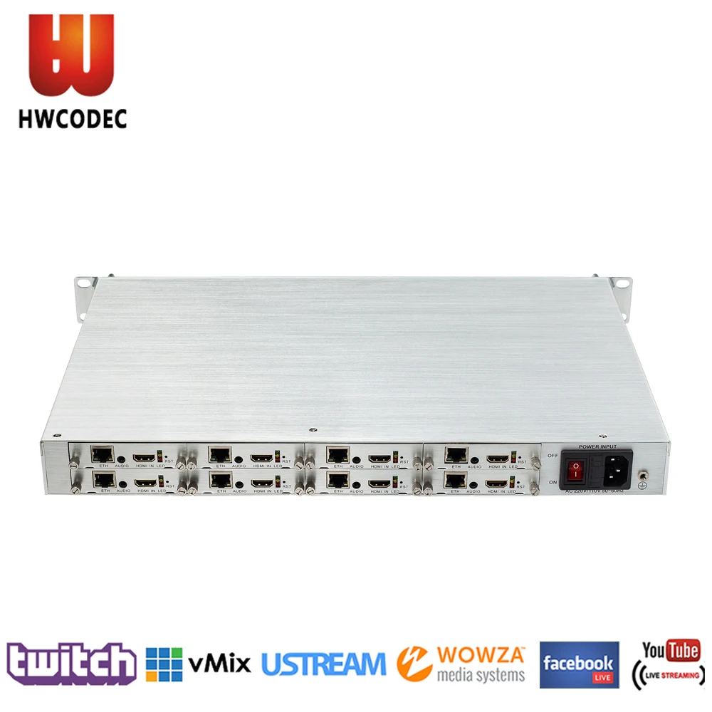 HWCODEC 8 канальный H264 H265 HEVC HDMI кодировщик 4K кодировщик IPTV видео кодировщик поддерживает RTSP RTMP HTTP для YouTube, Twich, Facebook
